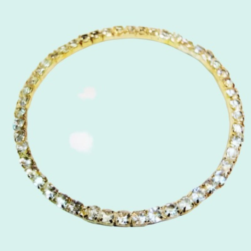 10 metal rings with clear stones 7cm x 3mm wide clearance