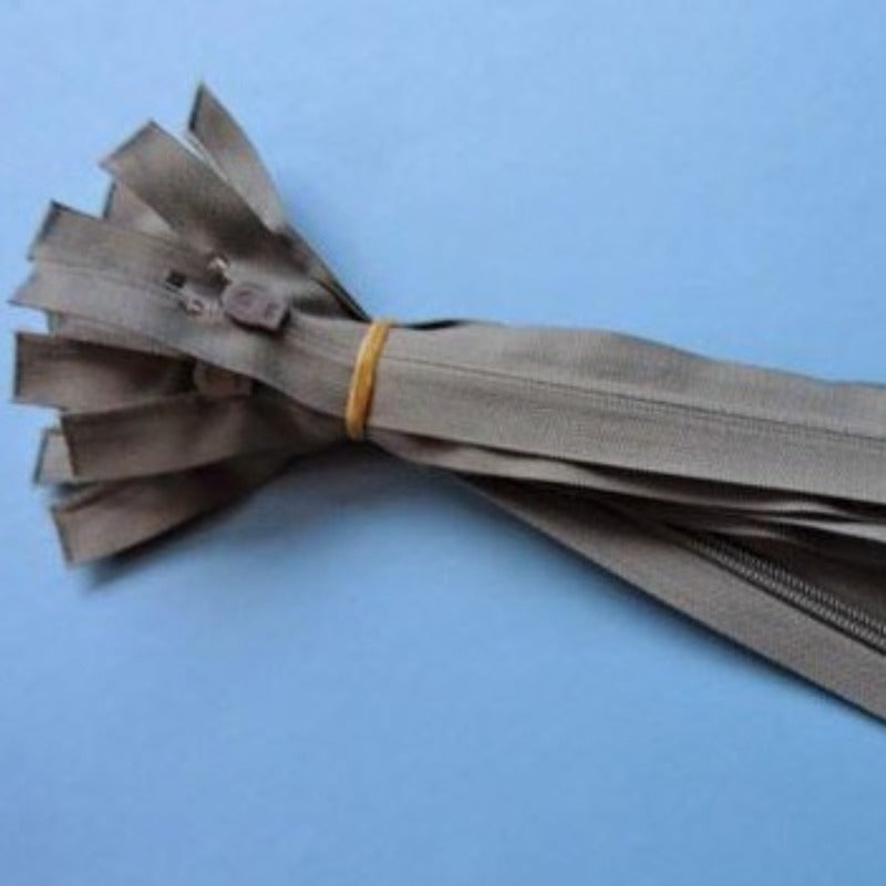 10 mid grey nylon open end zips 25cm / 10 inch clearance