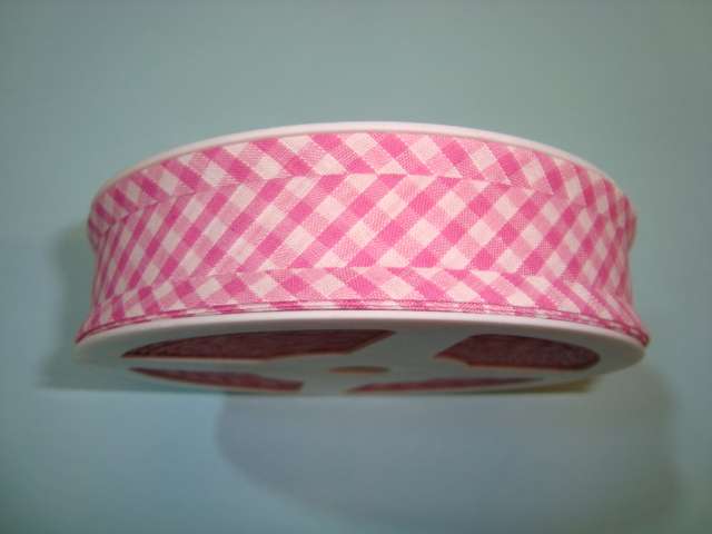 25 metres of Gingham bias binding 25mm wide choice of colour clearance