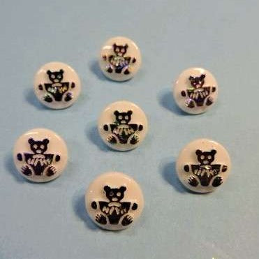 100 baby bear rainbow foil buttons 13mm choice of colour