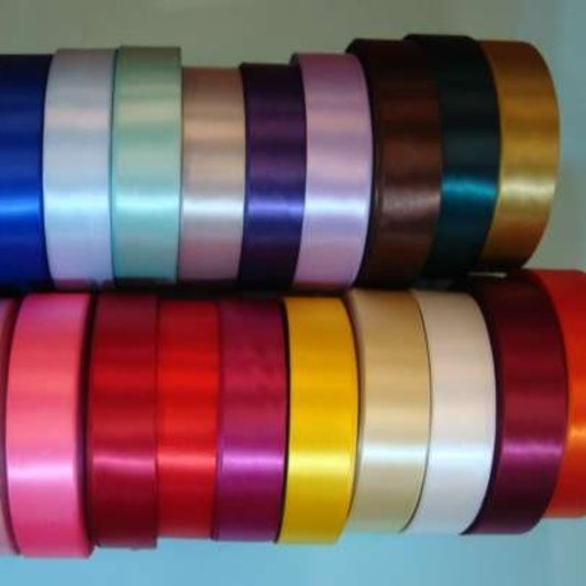 100 metre reel of single side satin ribbon 38mm wide choice of colour