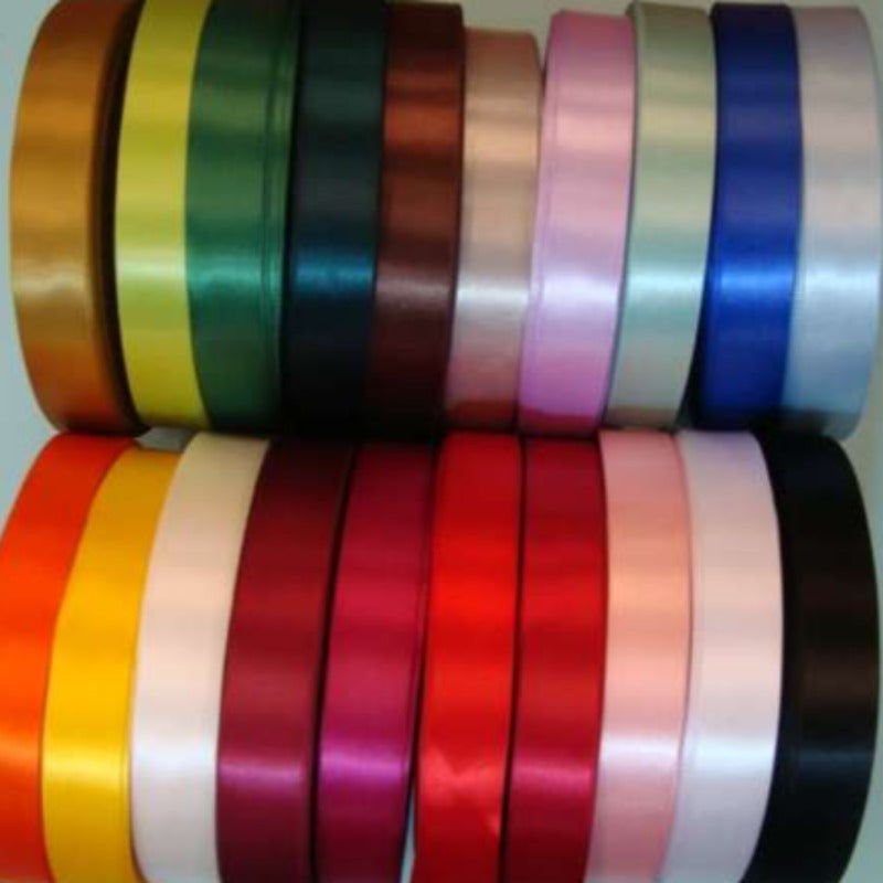 100 metre reel of single side satin ribbon 25mm wide choice of colour