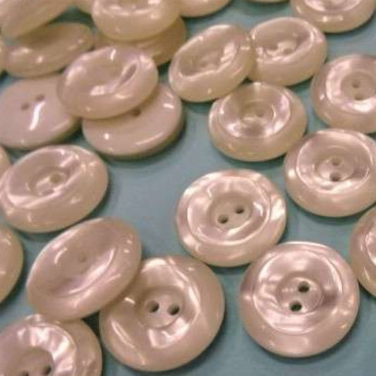 50 shiny ivory buttons two hole 25mm clearance