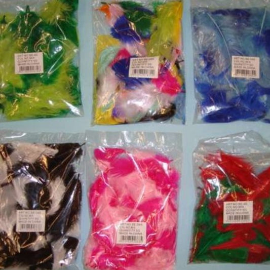 Bag of approximately 50 small feathers 8cm approximately choice of colours