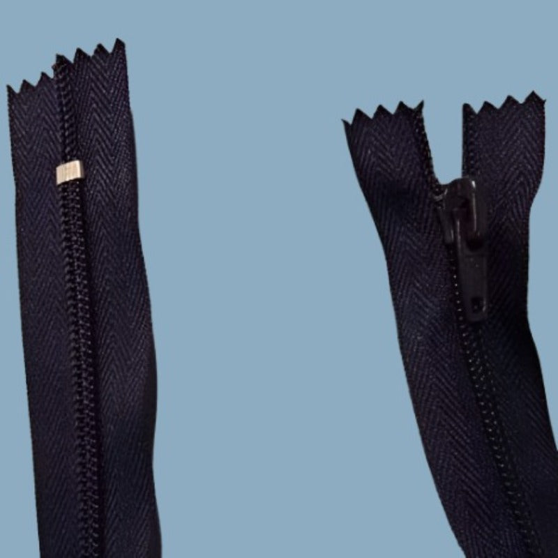 10 navy thick teeth closed end zips size 25cm / 10 inch clearance