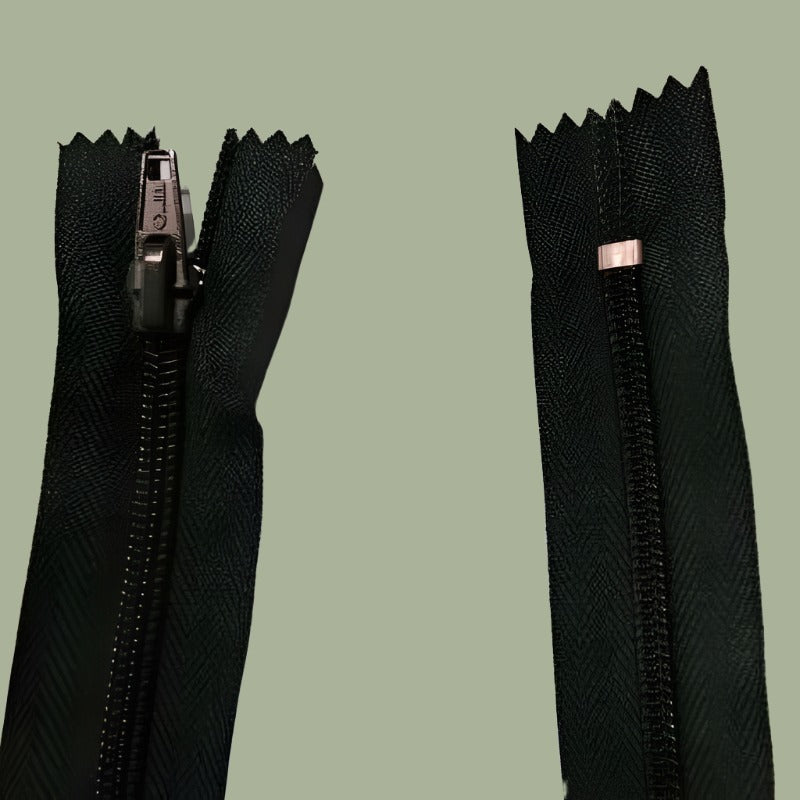 10 Bottle Green thick nylon teeth closed end zips 36cm / 14 inch
