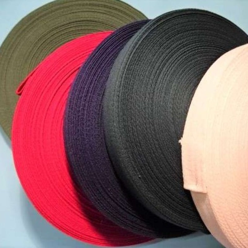 50 metres of cotton herringbone webbing 20mm wide choice of colour