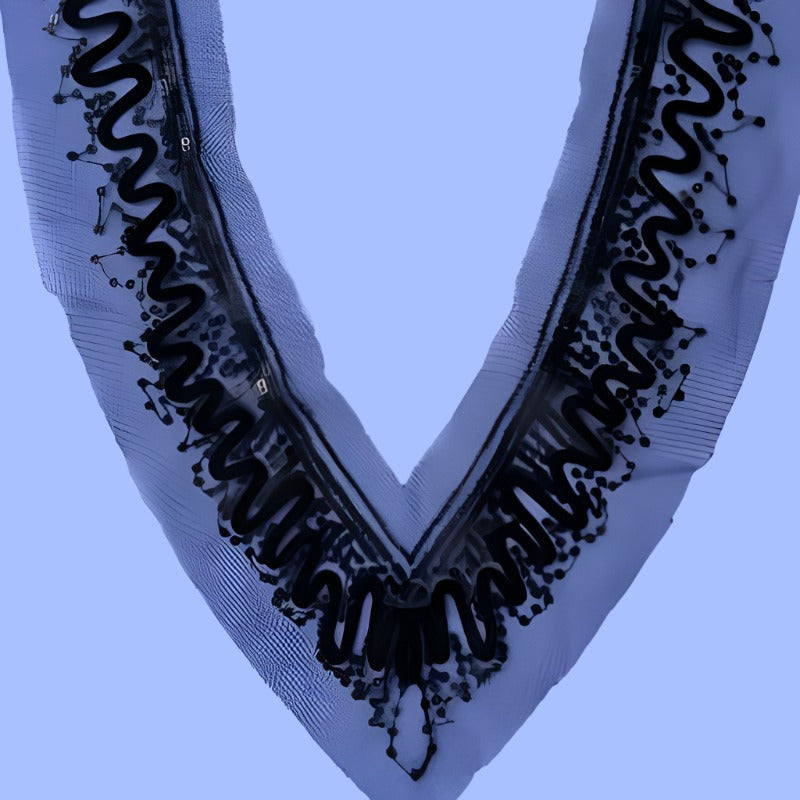 5 Black sequin motif on fine net 30cm x 25cm clearance
