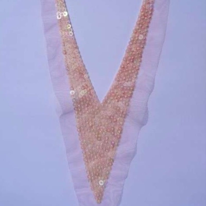 Multi colour sequin motifs on fine net 32cm x 14cm clearance