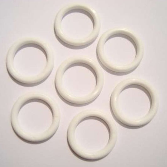 25 white plastic rings size 50mm clearance