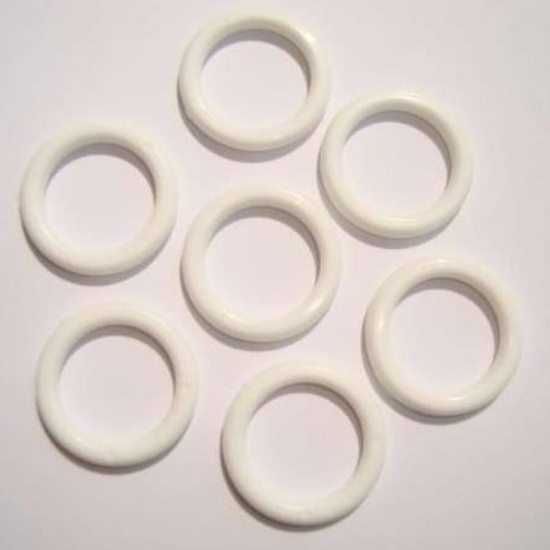 25 white plastic rings size 50mm clearance