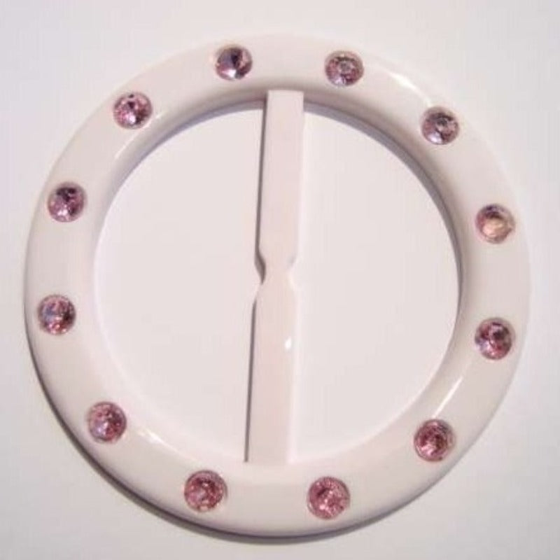 5 Pink round plastic buckle 7cm clearance