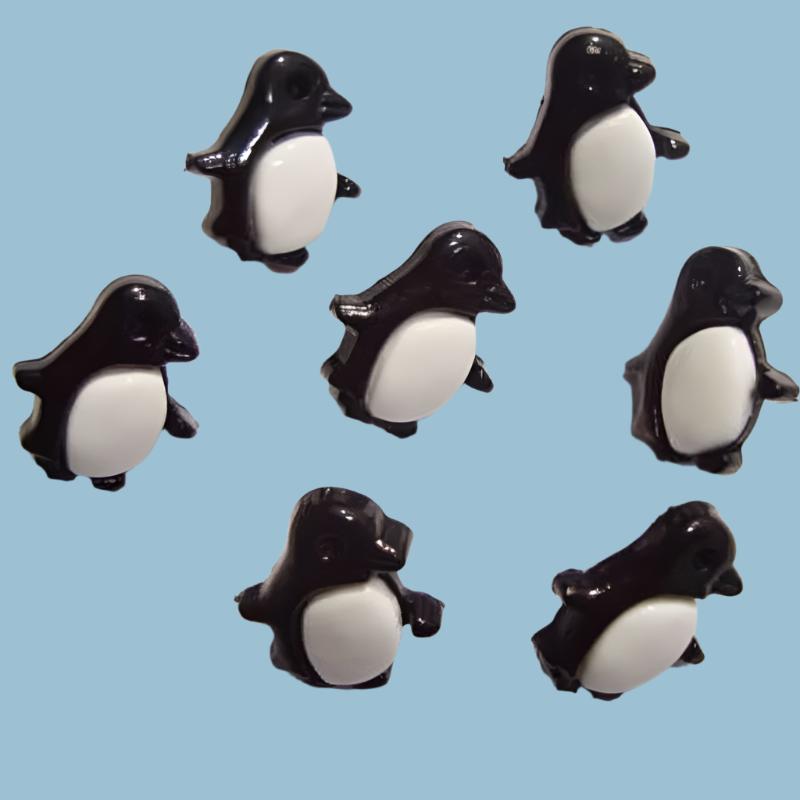 100 penguin button black and white size 17mm