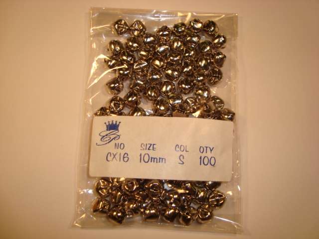 100 Quality round metal bells Silver colour