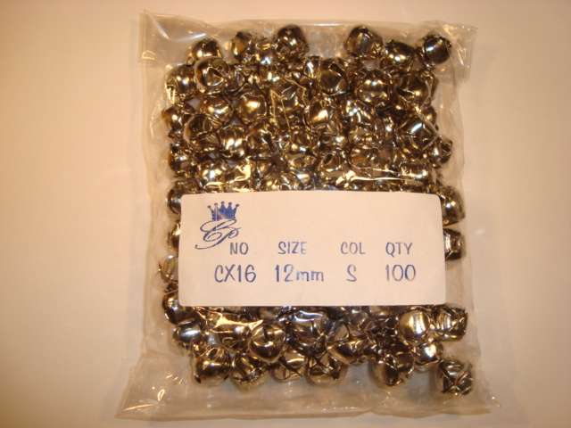 100 Quality round metal bells Silver colour