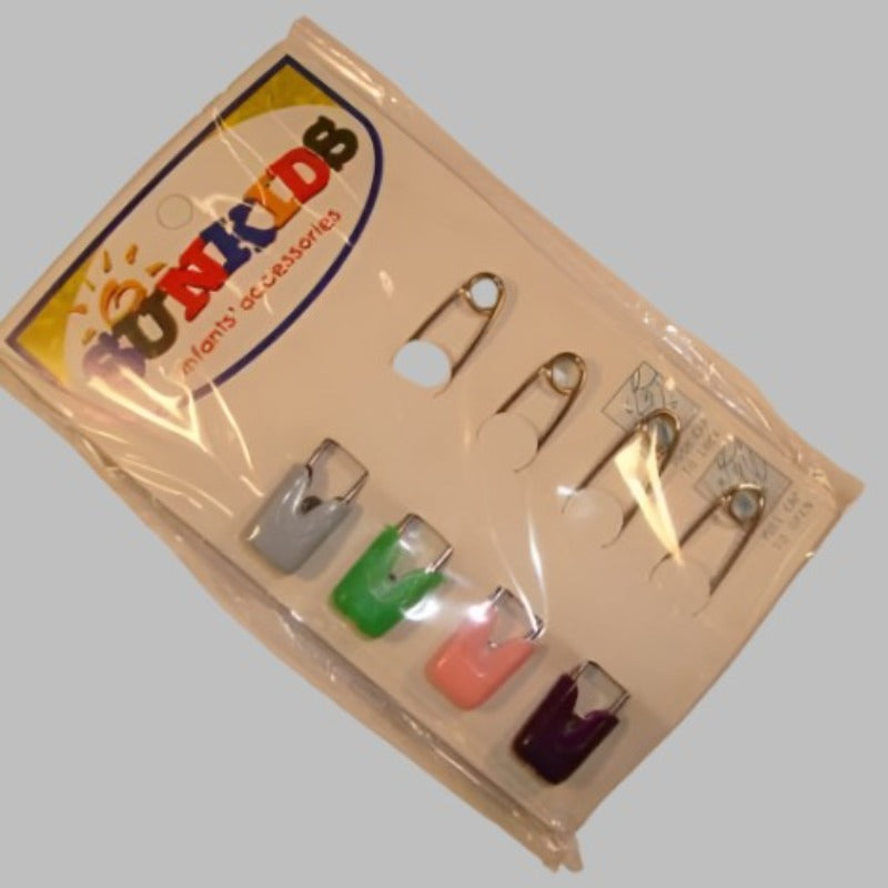 6 Cards Of 4 Assorted Colour Nappy Pins