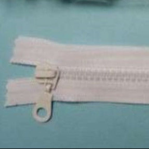 10 White Chunky Plastic Teeth Closed End Zips Size 13cm / 5 inch Clearance