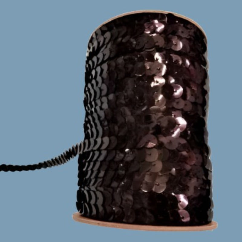 150 metres of Black 10mm strung sequins clearance
