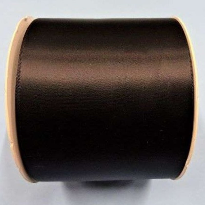 50 metre reel of Black very wide single satin ribbon 100mm / 4inch