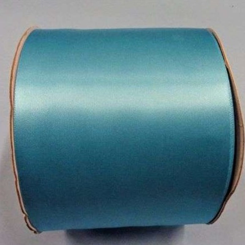 50 metre reel of Turquoise very wide single satin ribbon 100mm / 4inch SR1213
