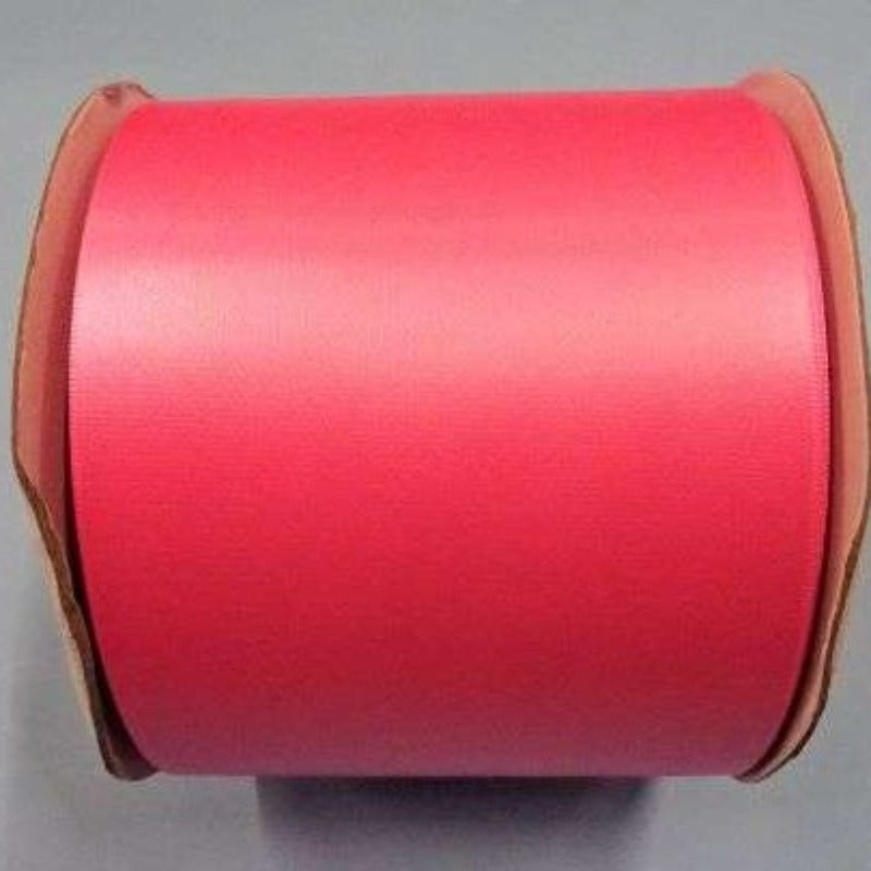 50 metre reel of Bright Pink very wide single satin ribbon 100mm / 4inch