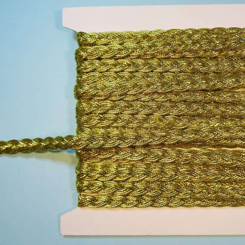 10 metres of platted Gold coloured metallic braid 8mm wide