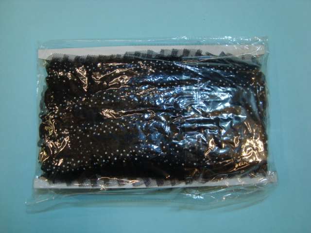 10 metres of gathered lace with spots trimming 25mm wide clearance