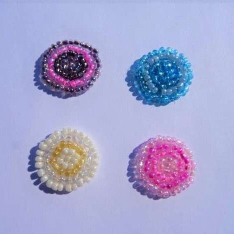 10 Small Beaded Iron On motifs Size 20mm Choice Of Colour Clearance