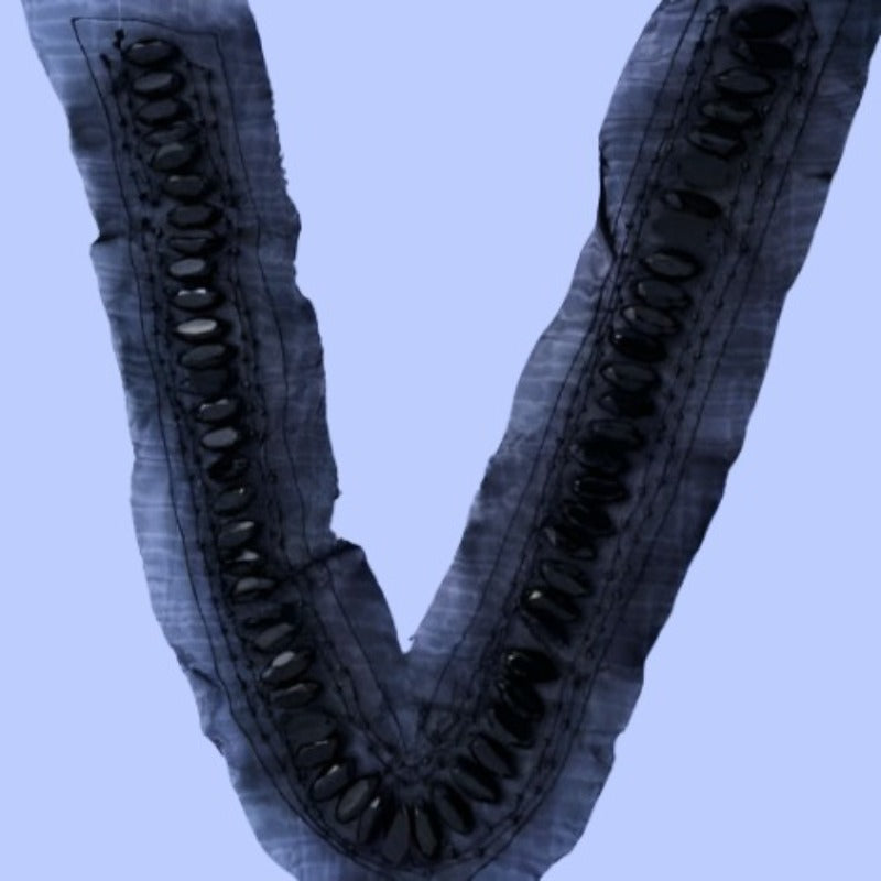 Large Black bead and acrylic stones motifs 30cm x 30cm clearance