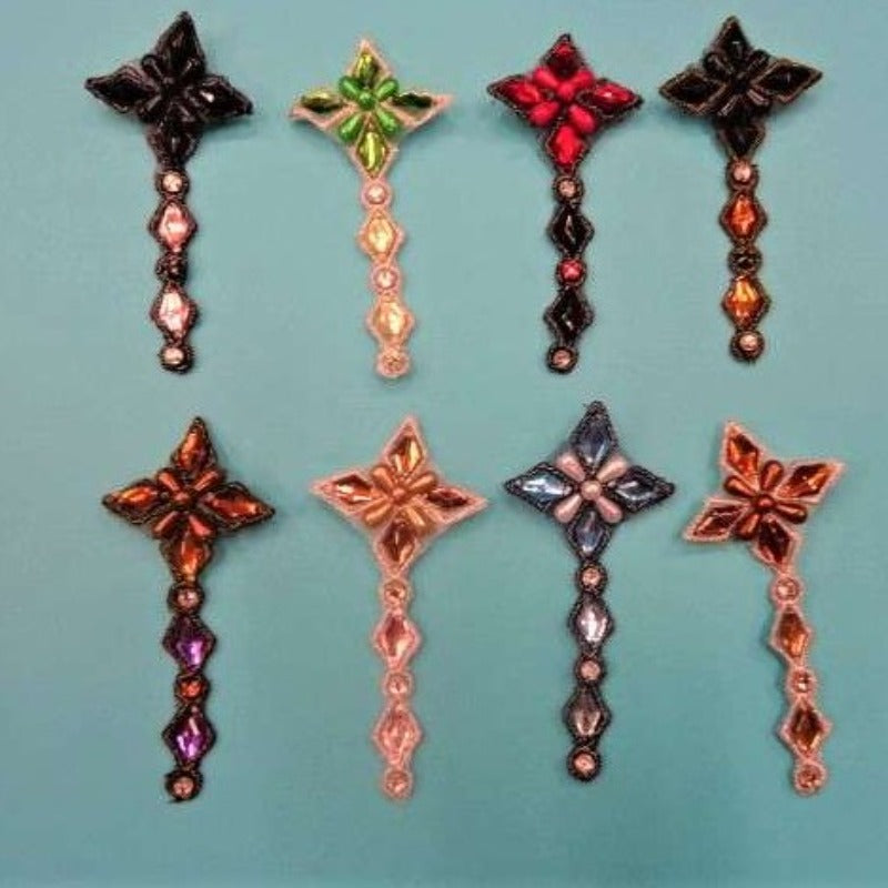 5 Brooch with stones and beads 50mm with 60mm diamante stones and beads clearance choice of colour