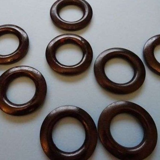 10 wood type dark brown flat type rings size 55mm [ hole 32mm ] clearance