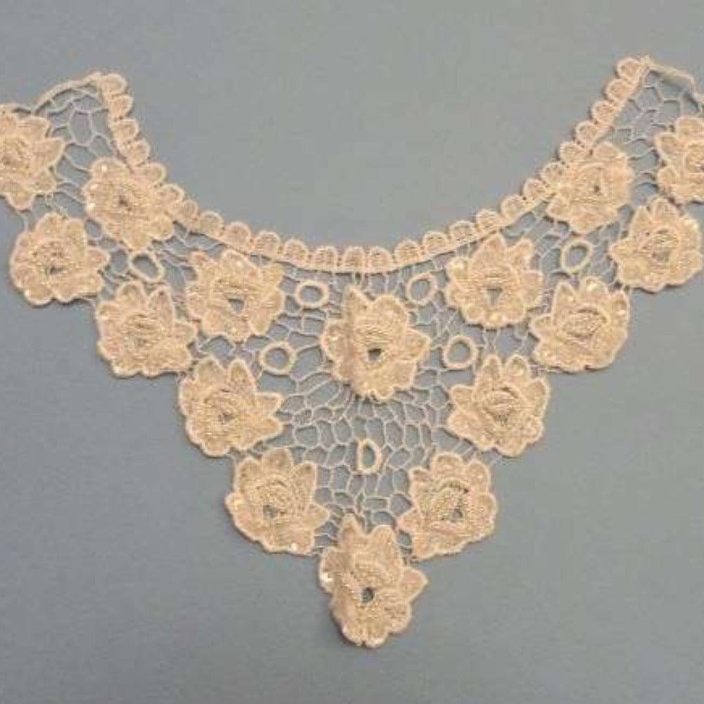 Light Ivory guipure motif with sequins and beads 25cm x 35cm clearance