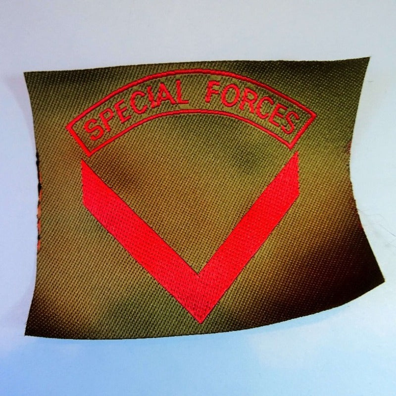 20 motif labels sew on special forces size 8cm x 6.5cm clearance