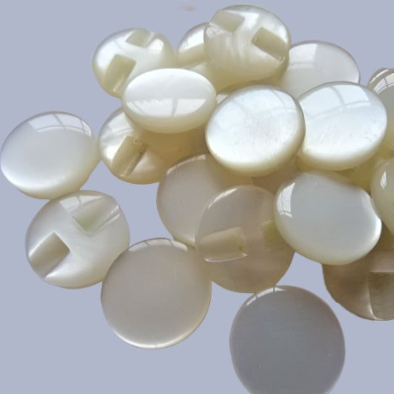 100 buttons ivory hole at back 19mm clearance