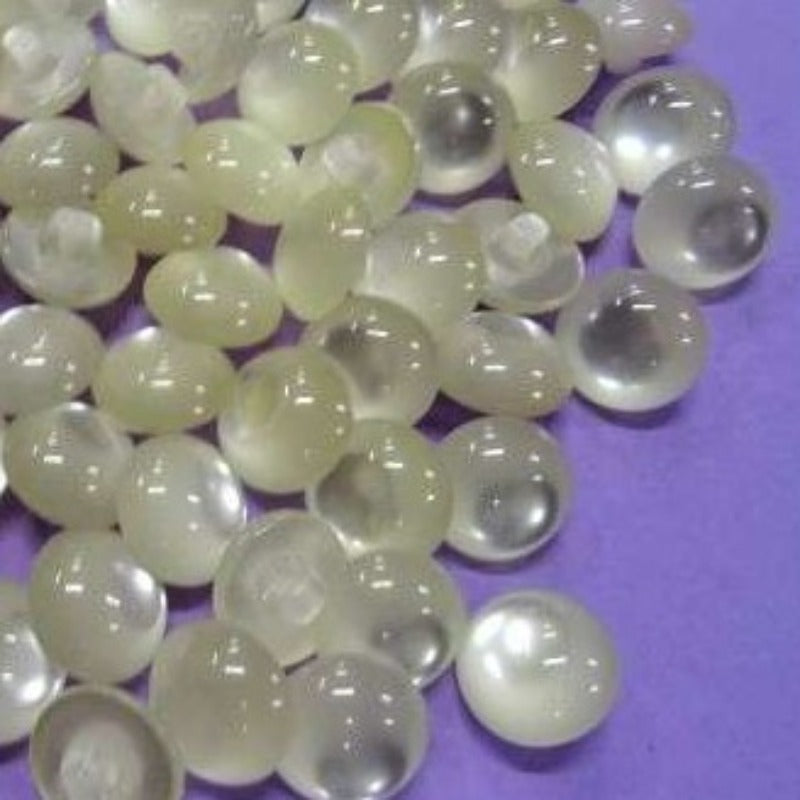 100 shiny ivory shank buttons 14mm clearance