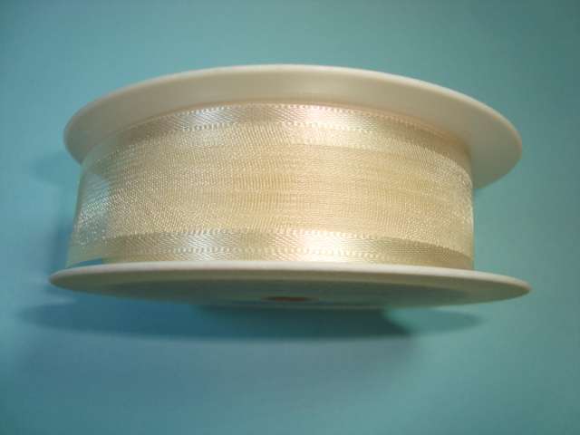 25 metres of SATIN EDGE 40mm wide chiffon type ribbon