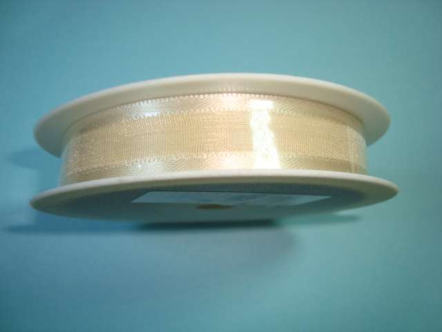 25 metres of SATIN EDGE 15mm wide chiffon type ribbon