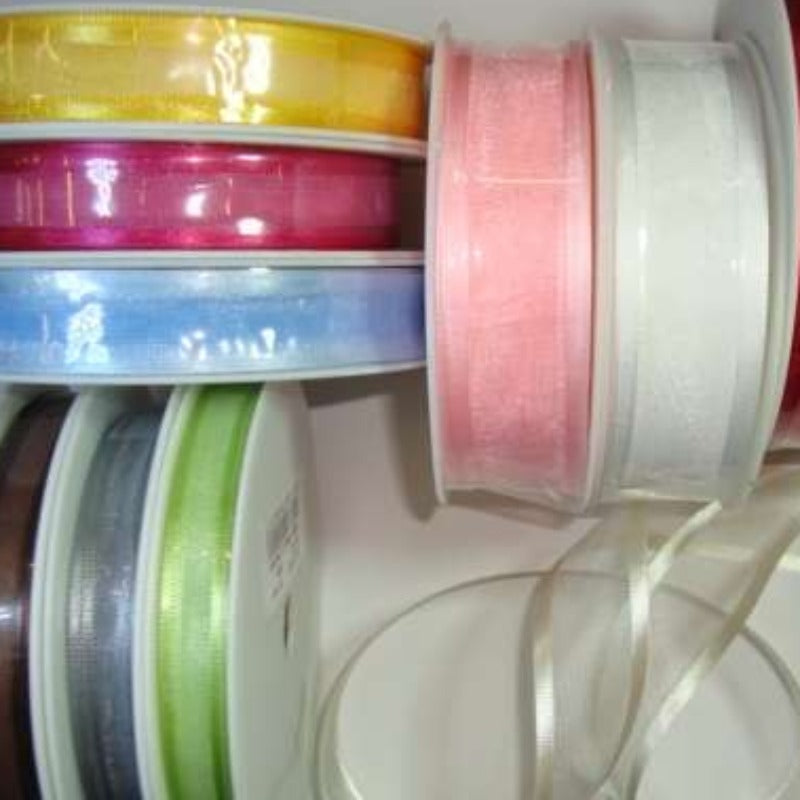 25 metres of SATIN EDGE 25mm wide chiffon type ribbon