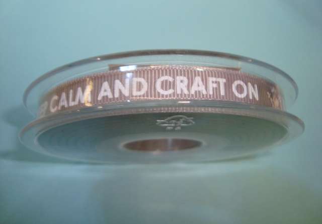 20 metres of keep calm and craft on ribbon 10mm