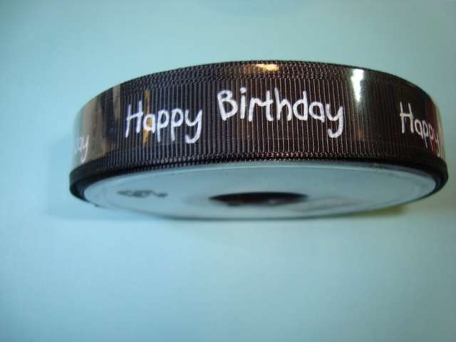 20 metres of Coloured happy birthday ribbon 15mm choice of colour