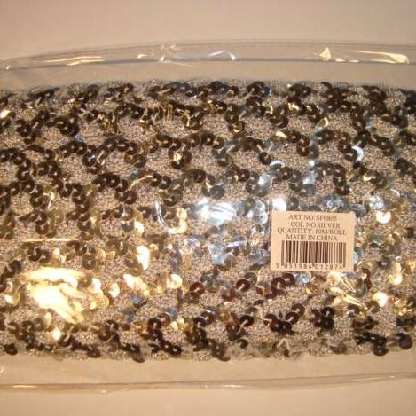10 metre card of sequin braid 15mm wide choice of colours