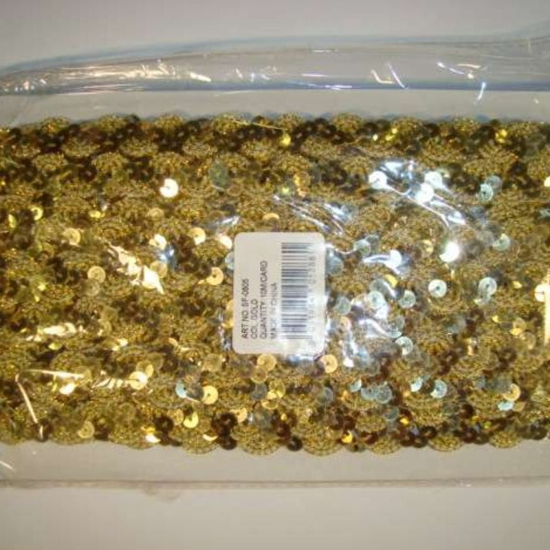 10 metre card of sequin braid 15mm wide choice of colours