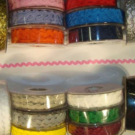 20 metre reel of Ric Rac 9mm wide choice of colour