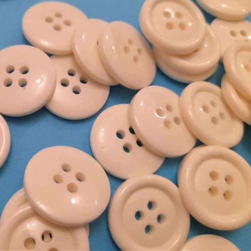 50 ivory colour 4 hole buttons size 19mm clearance