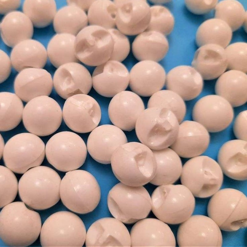 100 white round ball type buttons buttons size 12mm clearance