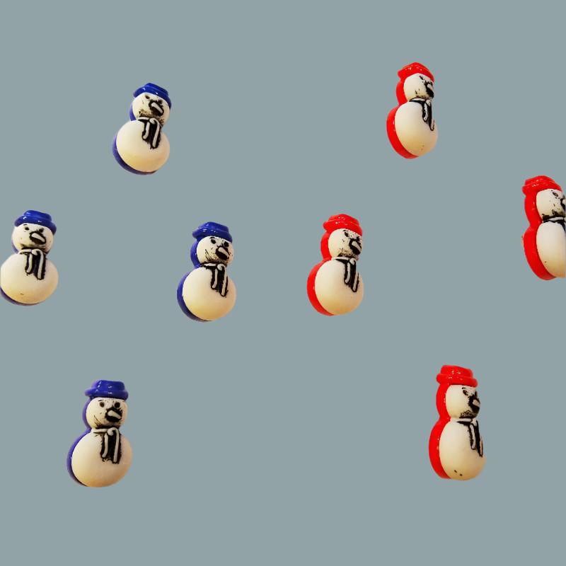 10 Snowman buttons 30 Line 18mm x 10mm choice of colour