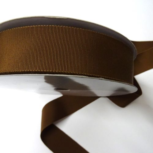 30 metre reel of mid brown grosgrain ribbon 30mm wide clearance