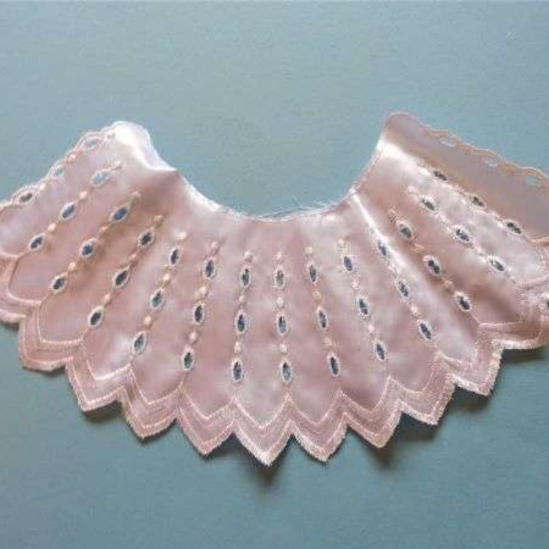 5 pairs of white satin lace collars 32cm x 12cm clearance