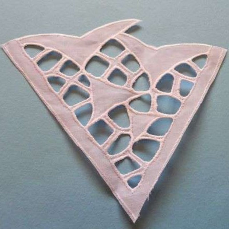 10 white triangle motif size 18cm x 16cm clearance