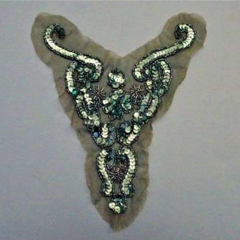 Turquoise sequin motif size 26cm x 22cm clearance
